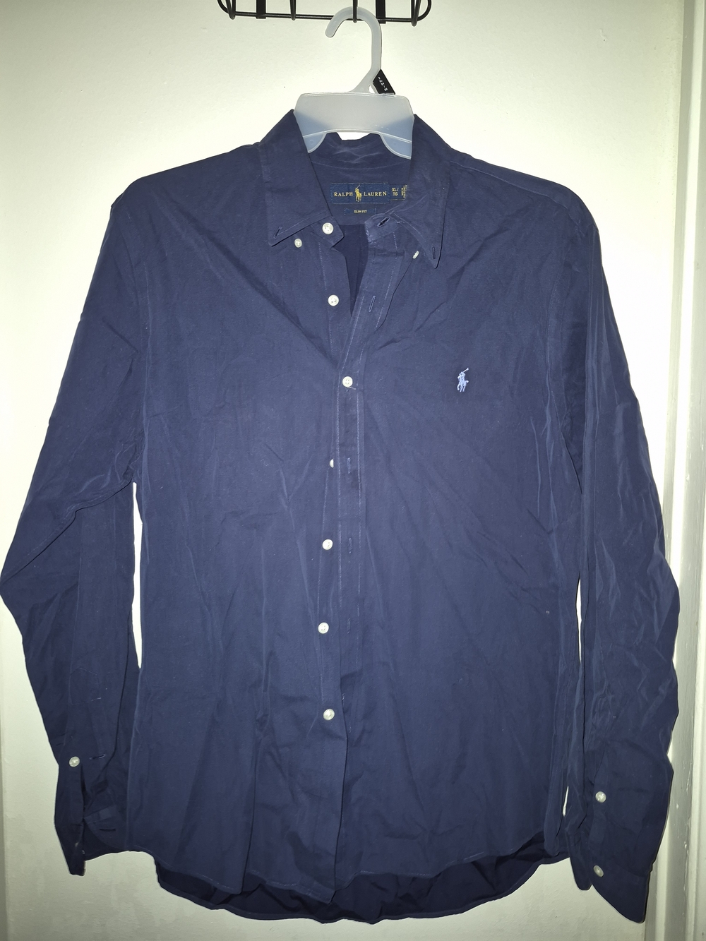 Ralph Lauren Men's Dark Blue Long-Sleeve Button-Down Shirt